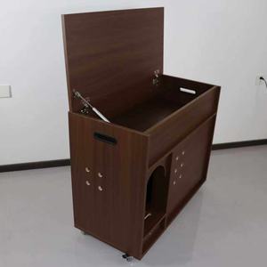 Geurdicht huisdierenmeubilair, makkelijk schoon te maken, schuurdeur-design, groothandel, hoge kwaliteit massief houten wandgemonteerde krabplank voor katten - Product Image 2