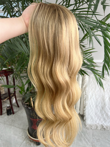 Sẵn Sàng Để Mặc Ren Phía Trước Topper Trinh Nữ Châu Âu Tóc Ánh Sáng Tóc Vàng Màu Net Topper Nhỏ Duy Nhất Hôn HD Ren Tóc Giả Cho Phụ Nữ - Product Image 3