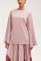 de vêtements islamiques personnalisés en gros OEM jupes élégantes musulmanes en satin Top 2 pièces ensemble pour femmes
