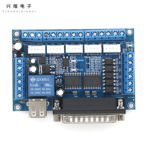 บอร์ดอินเทอร์เฟซ CNC Mach3 ไดรเวอร์มอเตอร์สเต็ปเปอร์ 5 แกน พร้อมออปโตคัปเปลอร์แบบแยกส่วน สาย USB รวมอยู่ด้วย - Product Image 3
