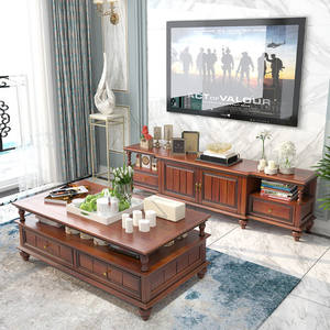 طاولة قهوة خشبية فاخرة على الطراز الأمريكي من روي فو شيانغ لغرفة المعيشة والمكتب المنزلي والفنادق P452 - Product Image 4