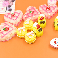 Ciondoli Cabochon in resina rosa in miniatura per Scrapbooking e accessori decorativi per la marcatura di gioielli artigianali