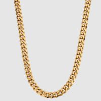 Bijoux de mode plaqués or, bijoux Hip Hop pour hommes et femmes, corde Figaro Non ternie, collier à maillons cubains en acier inoxydable