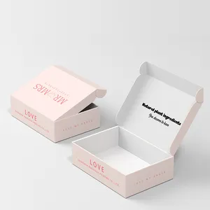 Wholesale Custom Eco Friendly Printed Blank Colored Pink Packaging Mailer Boxes Kraft Rigid Corrugated Shipping Box with logo