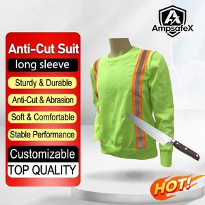 Camisa de Seguridad Amarilla Resistente a Cortes ANSI 5 AmpsafeX, Personalizable, UHMWPE, Nivel A, Ropa de Trabajo, Venta Directa de Fábrica - Product Image 1