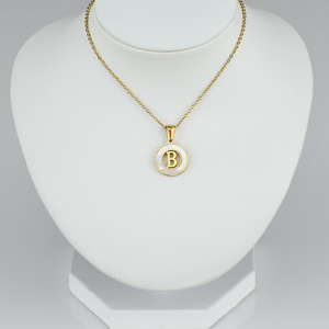 Zogxin Letter A Pendant Necklace Gold Plated Stainless Steel Round Chain Women's Fashion Jewelry Everyday Wear - Product Image 4