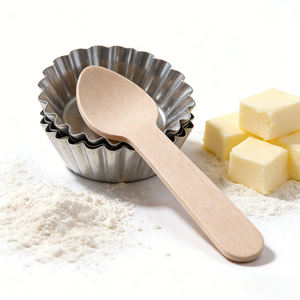 75mm使い捨て白樺材スクエアスパデ、環境に優しい堆肥化可能なアイスクリーム/デザートスプーンとヨーグルト用、100本入り - Product Image 4