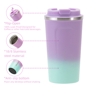 <span class=keywords><strong>Tazza</strong></span> <span class=keywords><strong>Termica</strong></span> Portatile da 380ml in Acciaio Inossidabile Ecologico con Coperchio <span class=keywords><strong>per</strong></span> Auto, Viaggi, Acqua Calda, Birra, Tè - Product Image 3