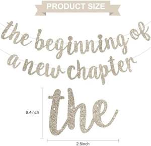 DAMAI paillettes Champagne or le début d'un nouveau chapitre bannière Graduation guirlande pour les décorations de fête d'adieu fournitures - Product Image 3