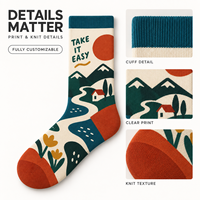 Chaussettes numériques 360 personnalisées OEM pour adultes, en polyester/nylon/coton/bambou/laine, résistantes aux déchirures, à séchage rapide, respirantes et sans coutures
