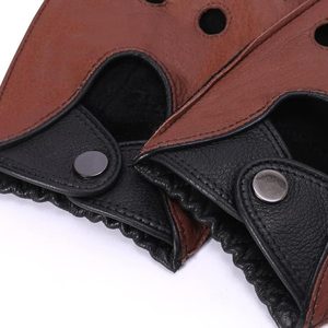 Gants de conduite légers personnalisés en cuir, style doigt entier, chauds pour l'hiver, pour adultes, pour la course - Product Image 5