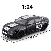 Modèle de voiture en alliage moulé sous pression 1:24 War Horse SRT Sports avec son et lumière, portes rétractables, jouet pour garçon, voiture miniature à rétrofriction