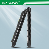 Panneau de brassage téléphonique NT P042 Cat3 25 ports en acier laminé à froid de 1,5 mm noir pour système vocal téléphonique
