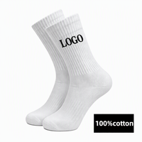 Chaussettes de sport en coton jacquard personnalisées de haute qualité, faible MOQ, unisexes, mode, athlétiques, pour la gym, possibilité de personnaliser votre propre logo
