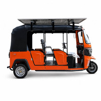 Tricycle électrique de luxe auto-rickshaw Keke Bajaj Chine à trois roues avec panneau solaire pour passagers