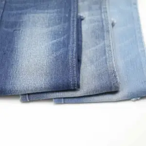 Tessuto Denim tinta unita in cotone poliestere Stock all'ingrosso per fornitore uomo