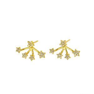 Star Stud <b>Earrings</b> With Diamond Inlay For Party Fashion Jewelry Stainless Steel Ear <b>Posts</b> - Product Image 5