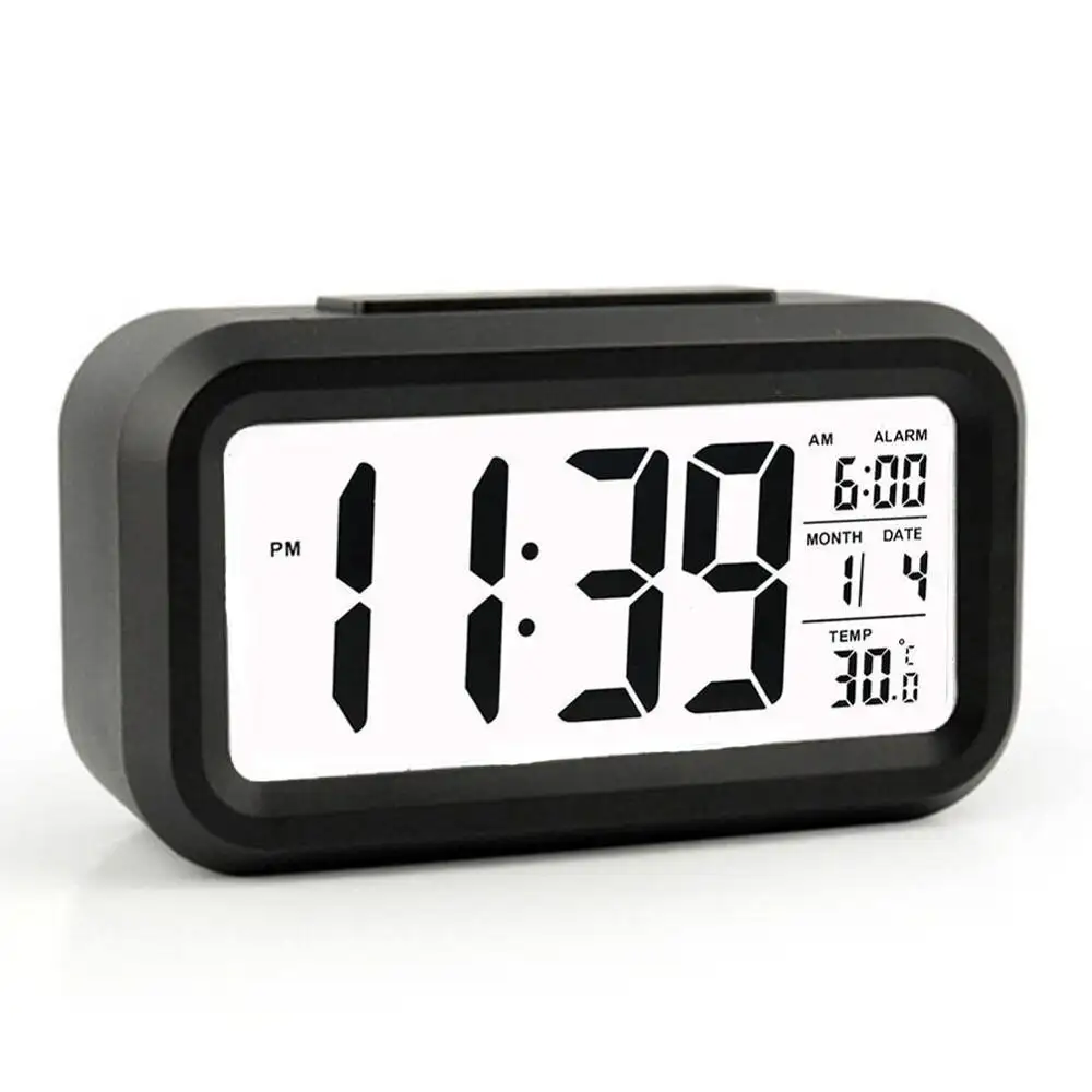 Personnalisé Pas Cher Capteur De Température Intelligent Tableau numérique et analogique-numérique Alarme Horloges avec Date Alarme Sonore