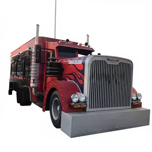 Camion de nourriture mobile mignon avec terrasse, pour snacks, barbecue, pain, churros, thé, jus et milkshakes, frites de pommes de terre - Product Image 1