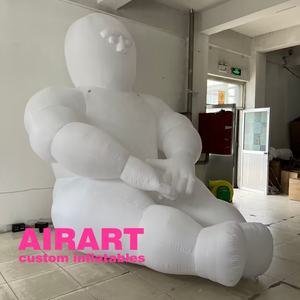 Sculpture d'art gonflable Homme gras, conception d'usine Ballon gonflable Homme blanc pour la décoration de musée d'art - Product Image 3