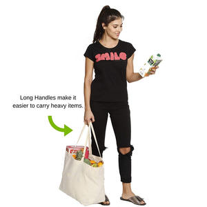 Sac fourre-tout personnalisé en toile de coton, sac de shopping en toile vierge, sac fourre-tout en toile avec logo personnalisé - Product Image 5