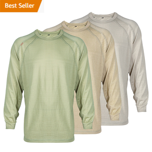 NFPA 2112 <span class=keywords><strong>abbigliamento</strong></span> ignifugo da <span class=keywords><strong>lavoro</strong></span> ignifugo intrinseca all'ingrosso 4oz maglia ignifuga Jersey Meta aramide 1313 FR Shirt - Product Image 1