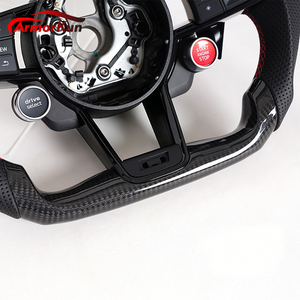 Volant personnalisé en fibre de carbone avec marqueur de course rouge pour <span class=keywords><strong>Audi</strong></span> C7 C8 B8 B9 R8 TT A1-A7 Q3-Q7 Série RS, pièces de tuning intérieur - Product Image 4