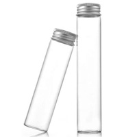 Bouteille en verre de médecine plate transparente à haute teneur en borosilicate avec couvercle en métal et bouchon à vis pour le stockage des aliments