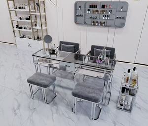 <b>Nail</b> Salon <b>Table</b> with Widened Tempered Glass Tabletop, Modern Design, Single/Double Optional Size - Product Image 4