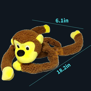 Visage jaune flexible quatre longues jambes marron polaire en peluche singe jouet soulagement câlin chambre décor doux en peluche réaliste singe - Product Image 2