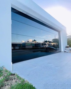 Porte de <span class=keywords><strong>garage</strong></span> moderne en verre, porte en aluminium avec miroir pleine vue et cadre noir - Product Image 4
