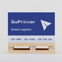 Bloc de papier personnalisé avec impression de logo sur 4 côtés, bloc de notes adhésives 7,6*7,6 avec palette en bois, bloc de notes personnalisé sur palette, bloc de mémo, bloc de notes