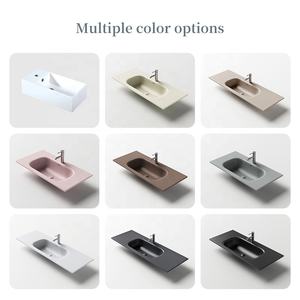 Oleah grosir persegi panjang sederhana wastafel warna putih beton kamar mandi wastafel restoran meja wastafel untuk kamar mandi - Product Image 2