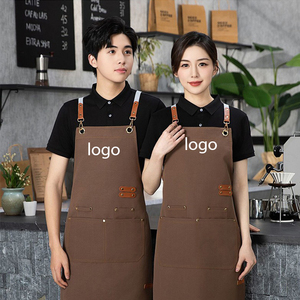 Biểu Tượng Tùy Chỉnh Vải Đầu Bếp Bồi Bàn Unisex Đồng Phục Nấu Ăn Nhà Bếp Thanh Tạp Dề Làm Việc Dài Thương Mại Cafe Nhà Hàng Tạp Dề - Product Image 3