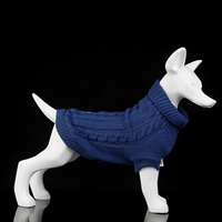 Pull avec cœur pour animaux de compagnie, tricot classique à col roulé pour chiens, vêtements chauds pour petits et grands chiens