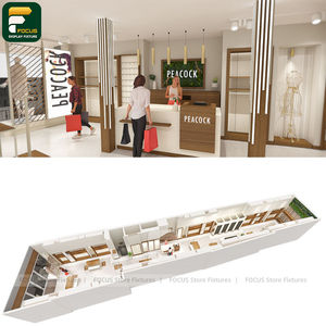 Étagère d'exposition intérieure pour la vente au détail de vêtements, comptoir de vêtements, vitrine de vêtements, meuble en verre - Product Image 5