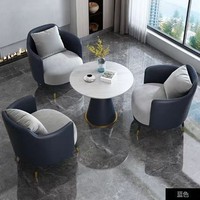 Ensemble de fauteuils d'appoint modernes rembourrés avec table d'appoint ronde en marbre, ensemble de 3 fauteuils de salon avec coussin pour salon et hôtel