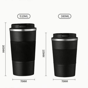 Offre Spéciale – Tasses de Voyage Isothermes en Acier Inoxydable à Double Paroi (380 ml et 510 ml) avec Manchon en Silicone – Réutilisables - Product Image 4