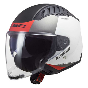 Casco Jet Ls2 Of600 Copter Bianco Nero Rosso L in Termoplastica per Moto - Product Image 1