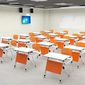 Bureau et chaise d'école unique Chaise d'étudiant personnalisée multicolore pour chaise de classe d'étude Siège en ABS