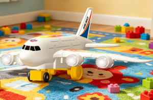 เครื่องบินของเล่นขนาดเล็ก <span class=keywords><strong>A380</strong></span> พร้อมไฟกระพริบหลากสีและเสียง  วัสดุพลาสติก  ระบบ Bump & Go ของขวัญสำหรับเด็กอายุ 2-4 ปี ใช้พลังงานจากแบตเตอรี่ - Product Image 2