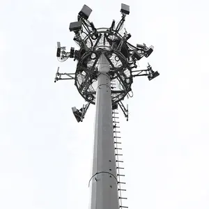 Torre de transmissão de energia da antena monopólio de telecomunicações 110kv 132 kv