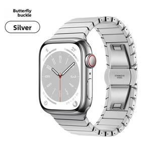 สายนาฬิกาข้อมือสแตนเลสสตีลแบบมีหัวเข็มขัดรูปผีเสื้อ สำหรับนาฬิกา IWatch รุ่น Ultra 2 สีเดิมของแท้ - Product Image 4