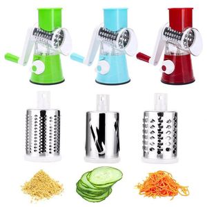 Râpe à tambour rotative de cuisine multifonctionnelle manuelle pour légumes, pommes de terre et fromage avec poignée - Product Image 4