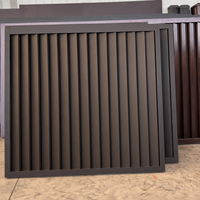Panneaux de clôture modernes en aluminium à persiennes noires, clôture de jardin directionnelle pour l'intimité, ventilation extérieure pour villa