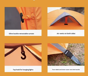 Tente ultralégère en toile Oxford, quatre saisons, double couche, type à armature droite, pour 2-4 personnes, respirante, une chambre, imperméable, anti-UV - Product Image 6