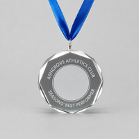 Trophée en cristal personnalisé avec ruban pour événements de compétition, souvenir, cadeau, vente en gros