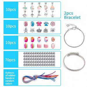 Elegante pulsera de acero inoxidable ajustable con cuentas de plata para mujer, abalorios de cristal a la moda, joyería de 110 Uds. Como regalo para ella - Product Image 3