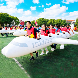 Équipement de compétition sportive gonflable pour activités extérieures, écoles, stades, jeux de team building sur le thème des avions de course et réunions sportives amusantes - Product Image 1