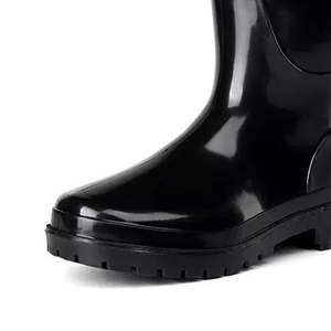Bottes de pluie noires à mi-mollet pour hommes, chaussures en caoutchouc imperméables pour les usines alimentaires, chaussures de pêche, bottes de pluie antidérapantes - Product Image 6